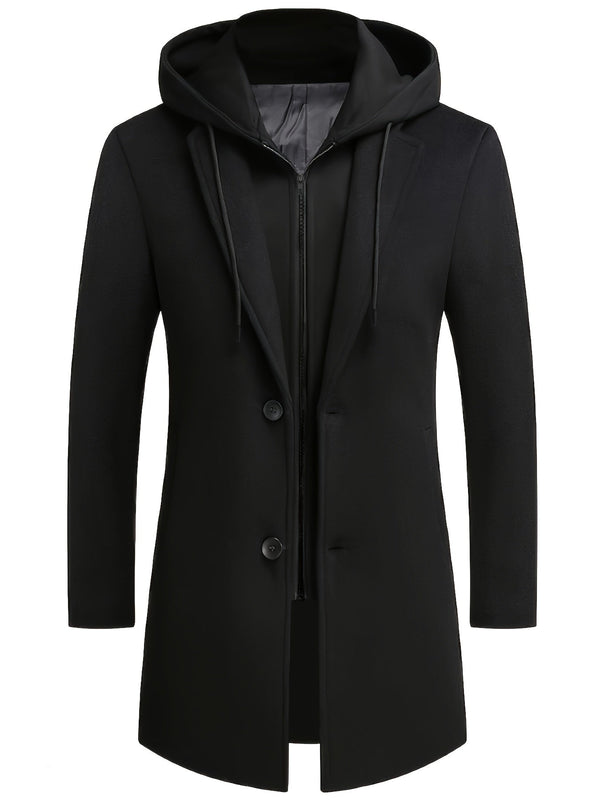 Alphabonix Black Urban Trench Coat