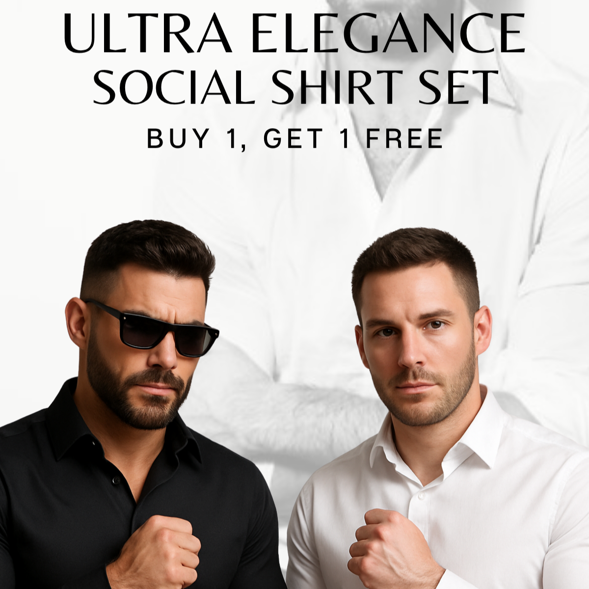 Alphabonix Ultra Elegance Social Shirt Set 2-Pack