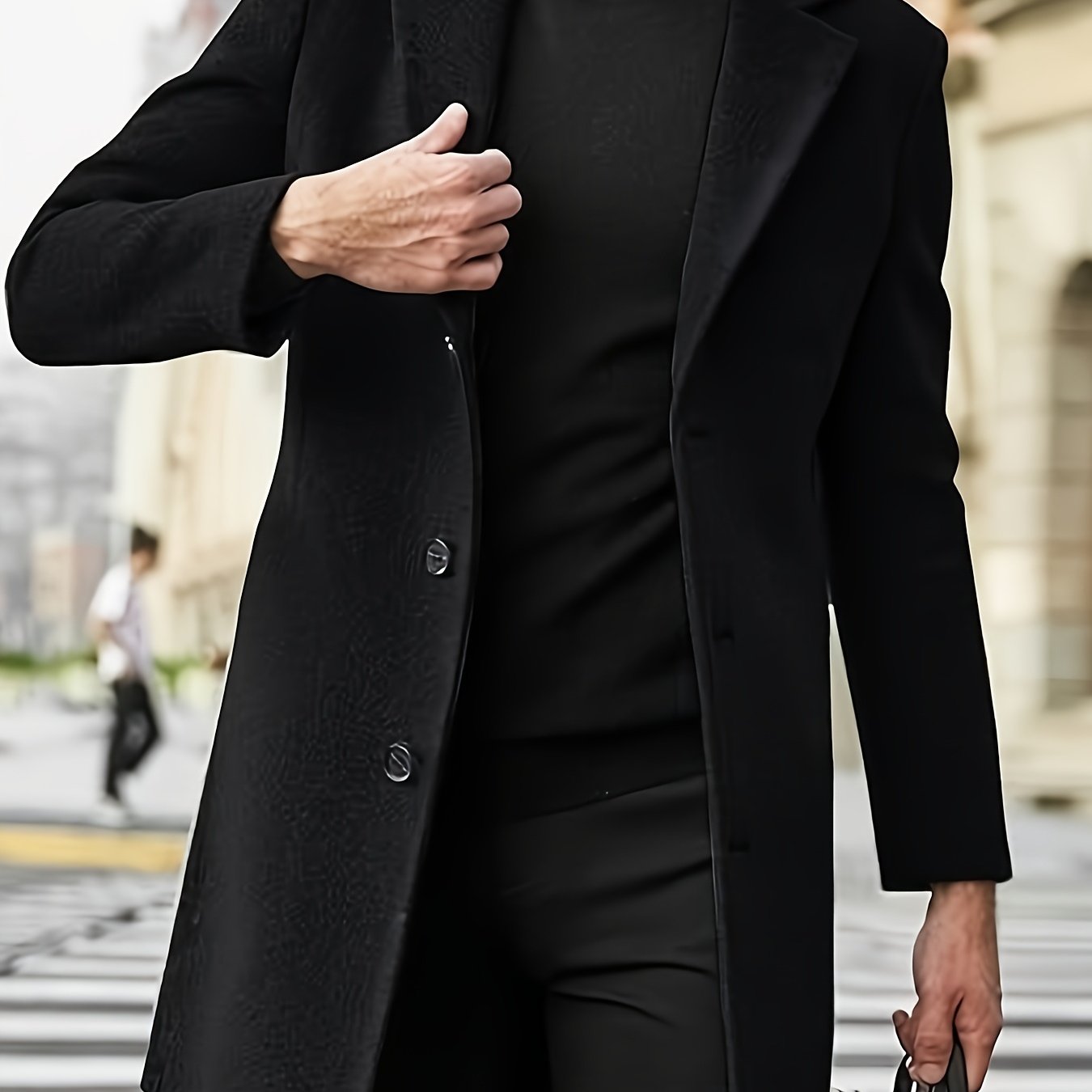 Alphabonix Classic Single-Breasted Trench Coat