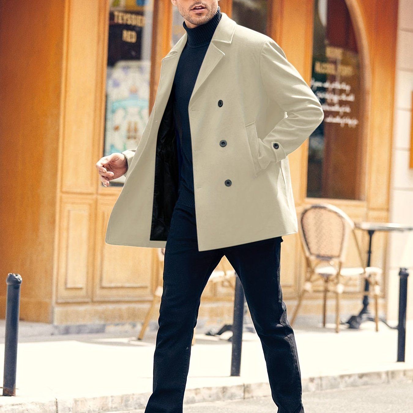 Alphabonix Wide Collar Vintage Jacket