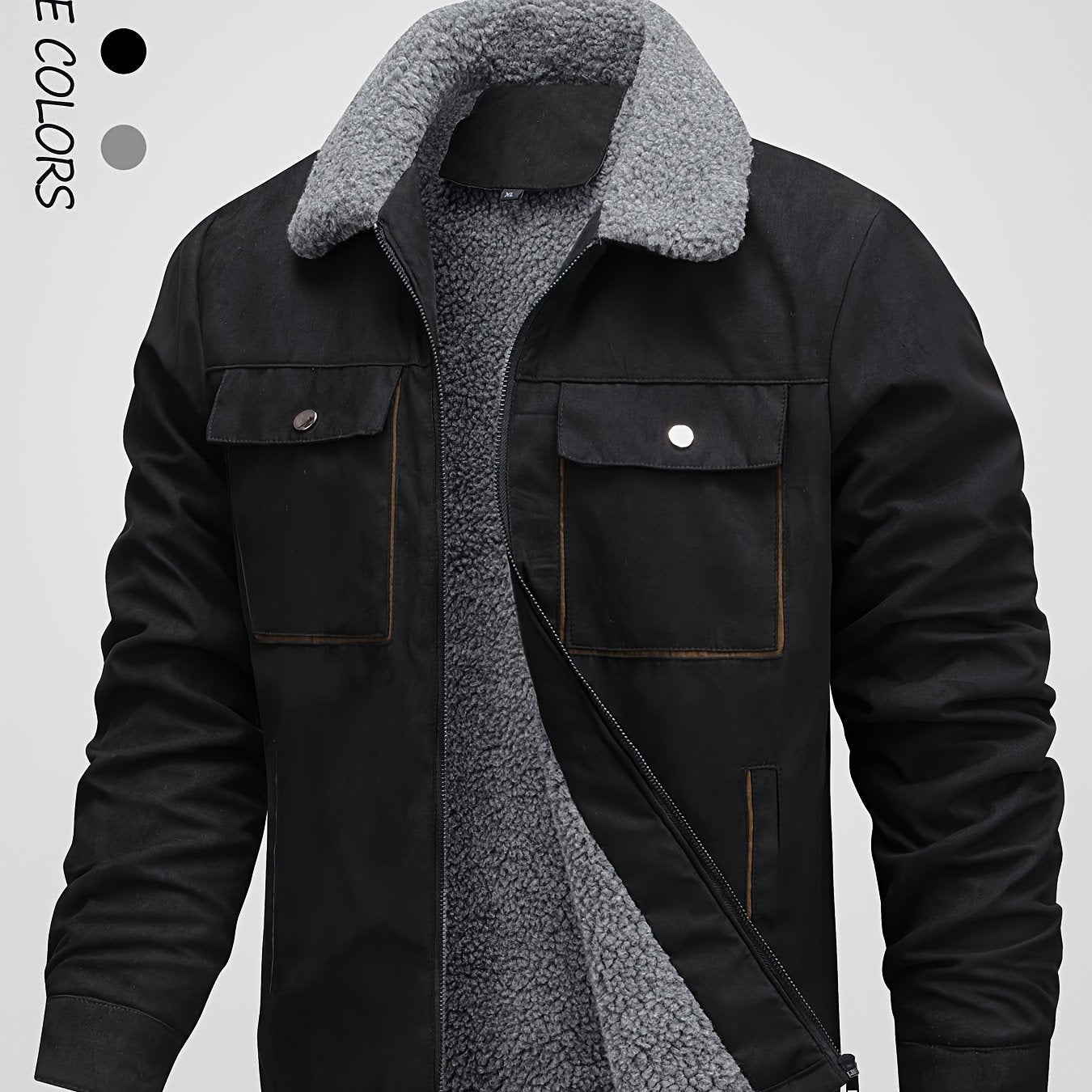 Alphabonix Men's Fleece-Lined Winter Jacket