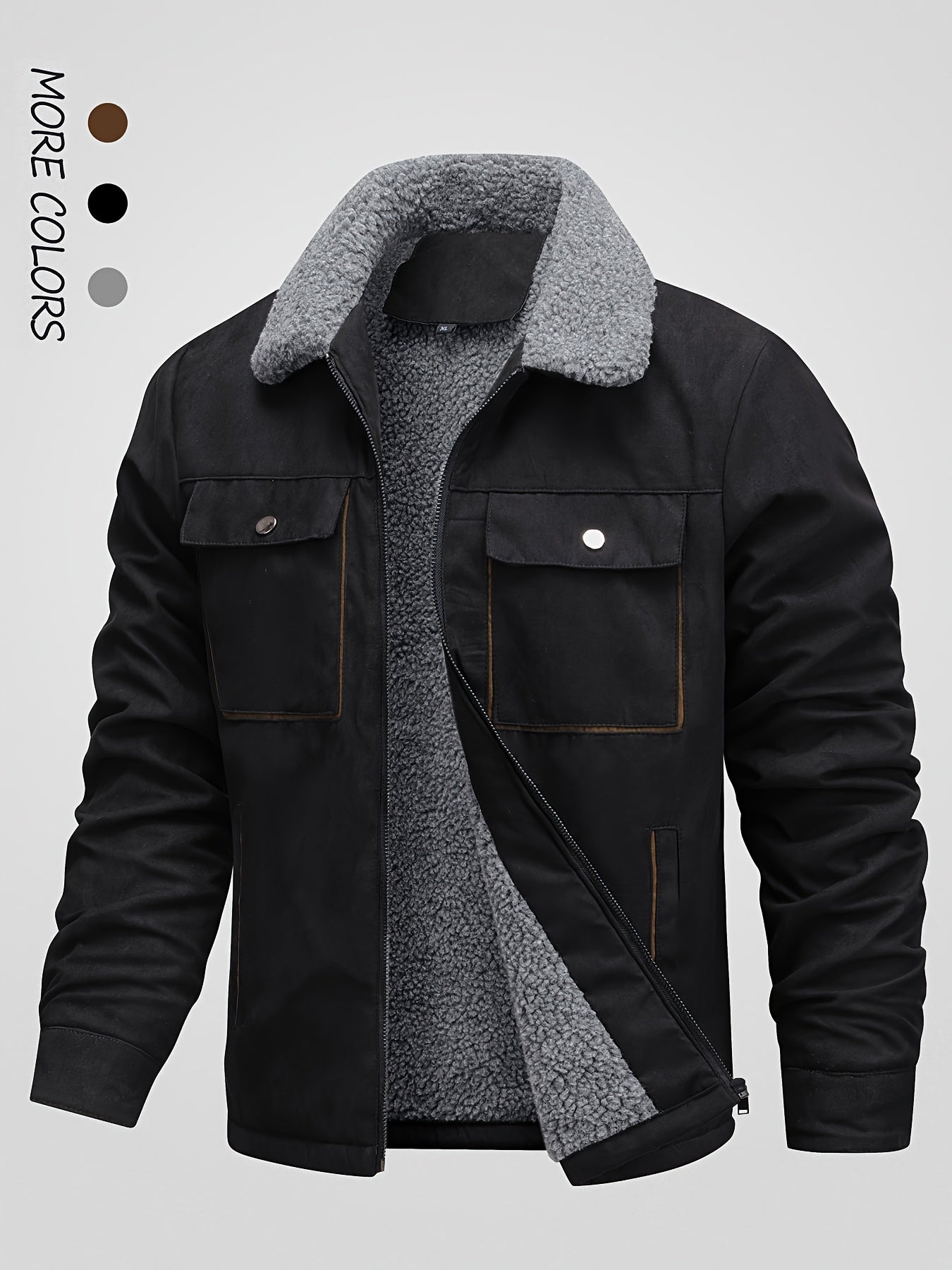 Alphabonix Men's Fleece-Lined Winter Jacket
