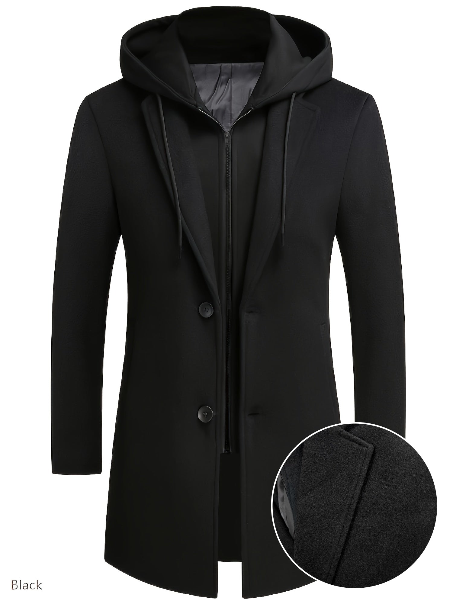 Alphabonix Black Urban Trench Coat
