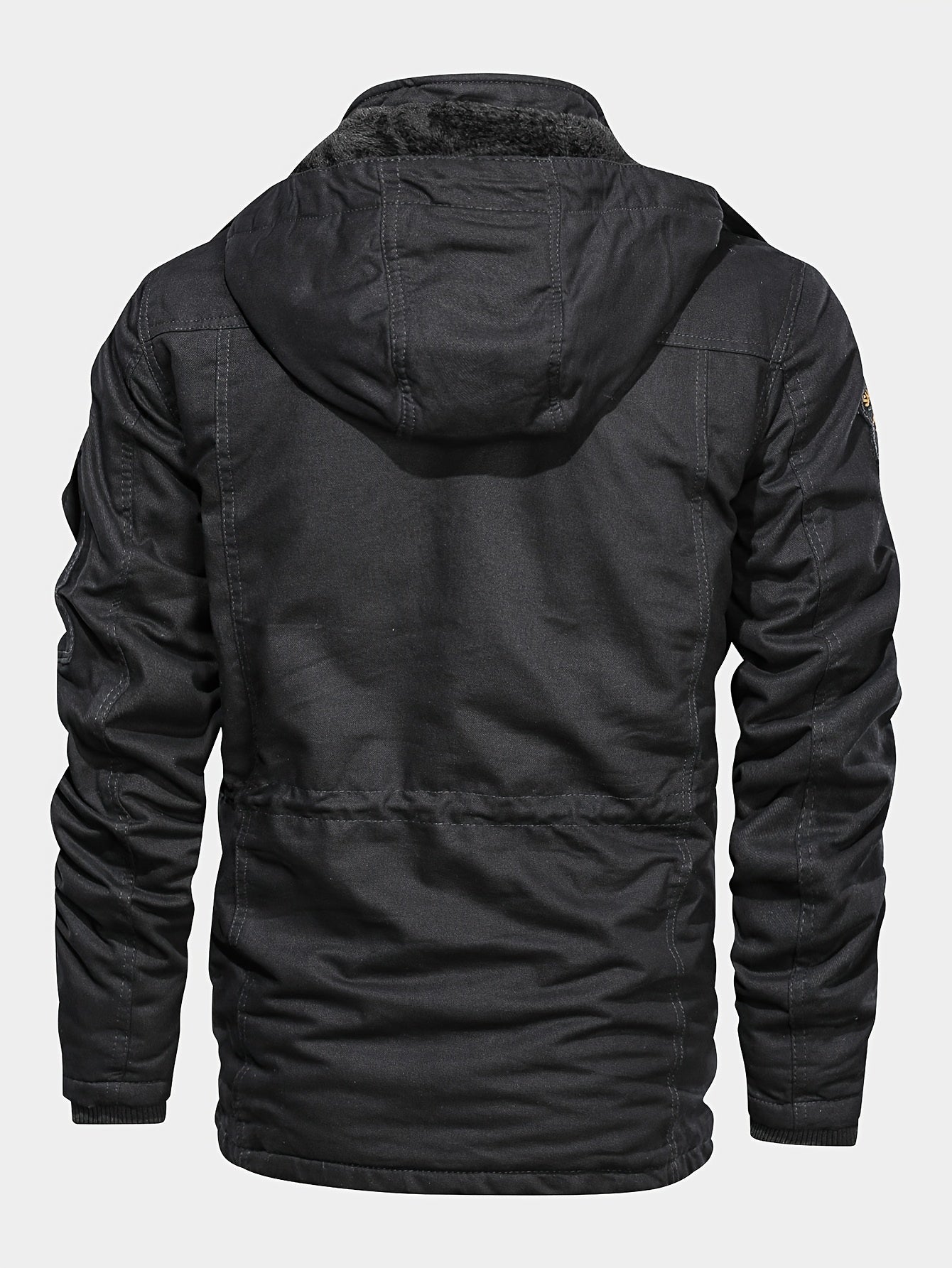 Alphabonix Men's Fleece-Lined Hooded Windbreaker