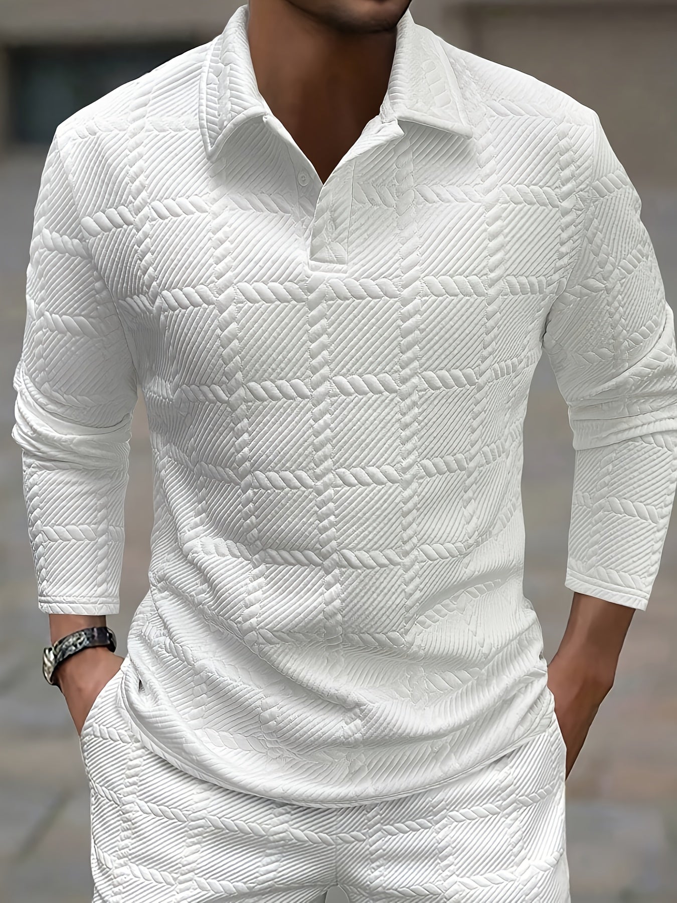 Alphabonix Men’s Vantage Jacquard Polo Shirt