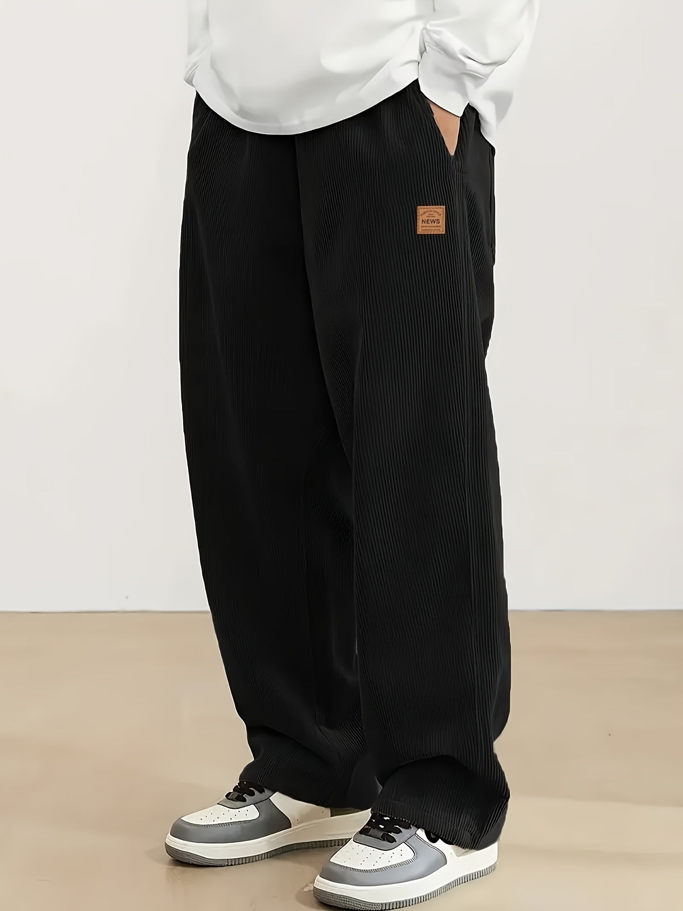 Alphabonix Men’s Corduroy Straight-Leg Trousers – Relaxed Casual Style