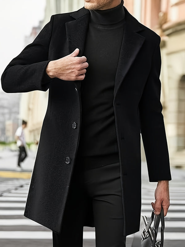 Alphabonix Classic Single-Breasted Trench Coat