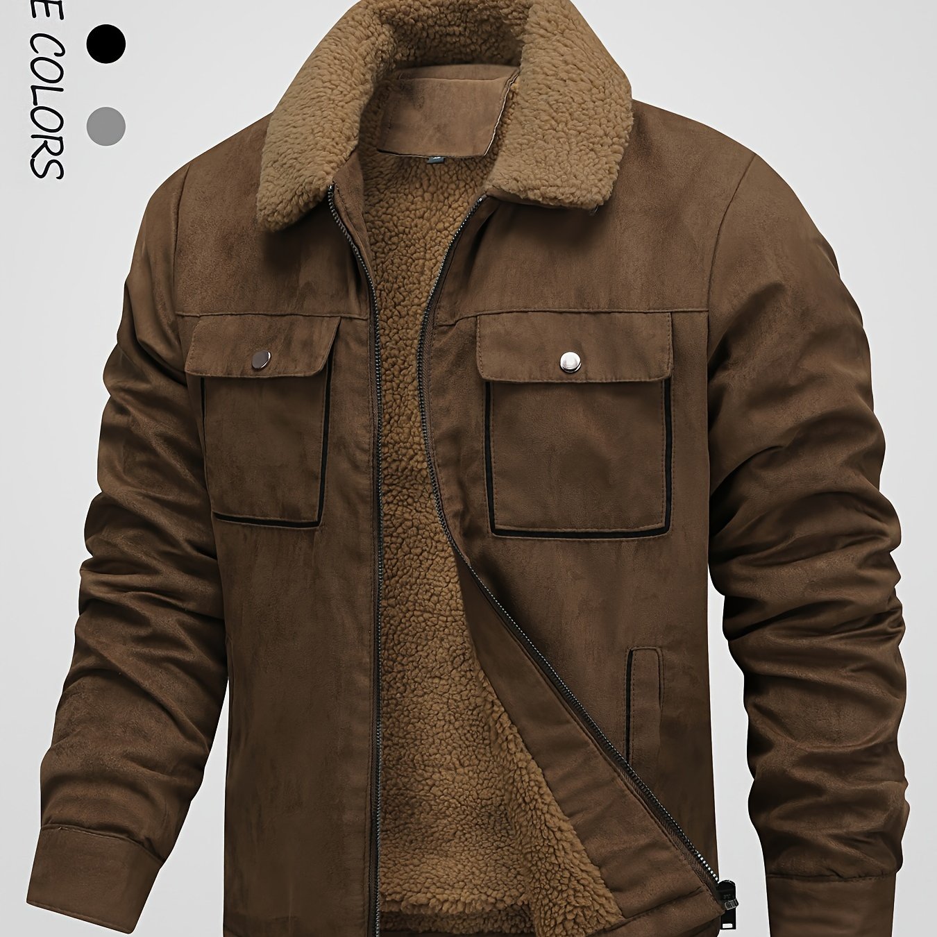 Alphabonix Men's Fleece-Lined Winter Jacket