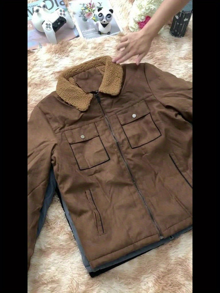 Alphabonix Men's Fleece-Lined Winter Jacket