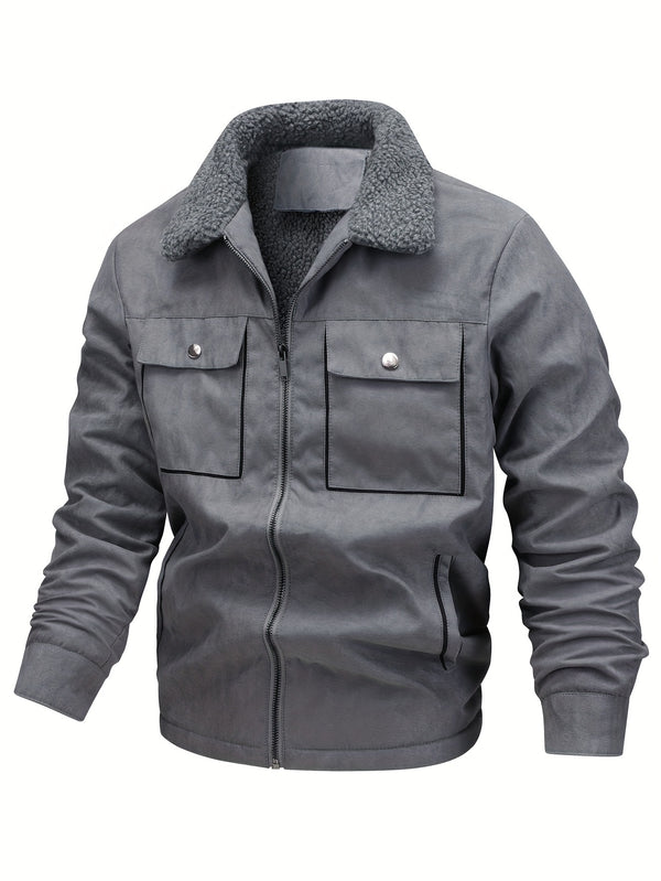 Alphabonix Men's Fleece-Lined Winter Jacket