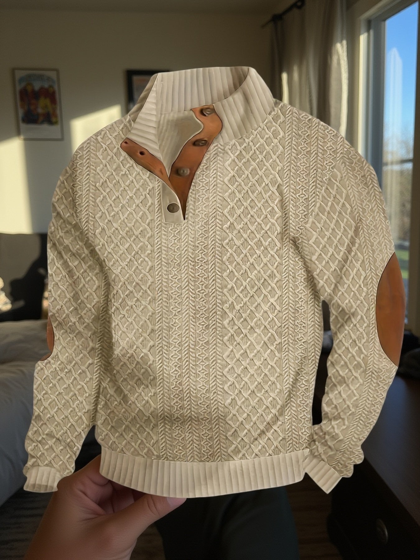 Alphabonix Men’s Stand Collar Casual Shirt – Modern Outdoor Style