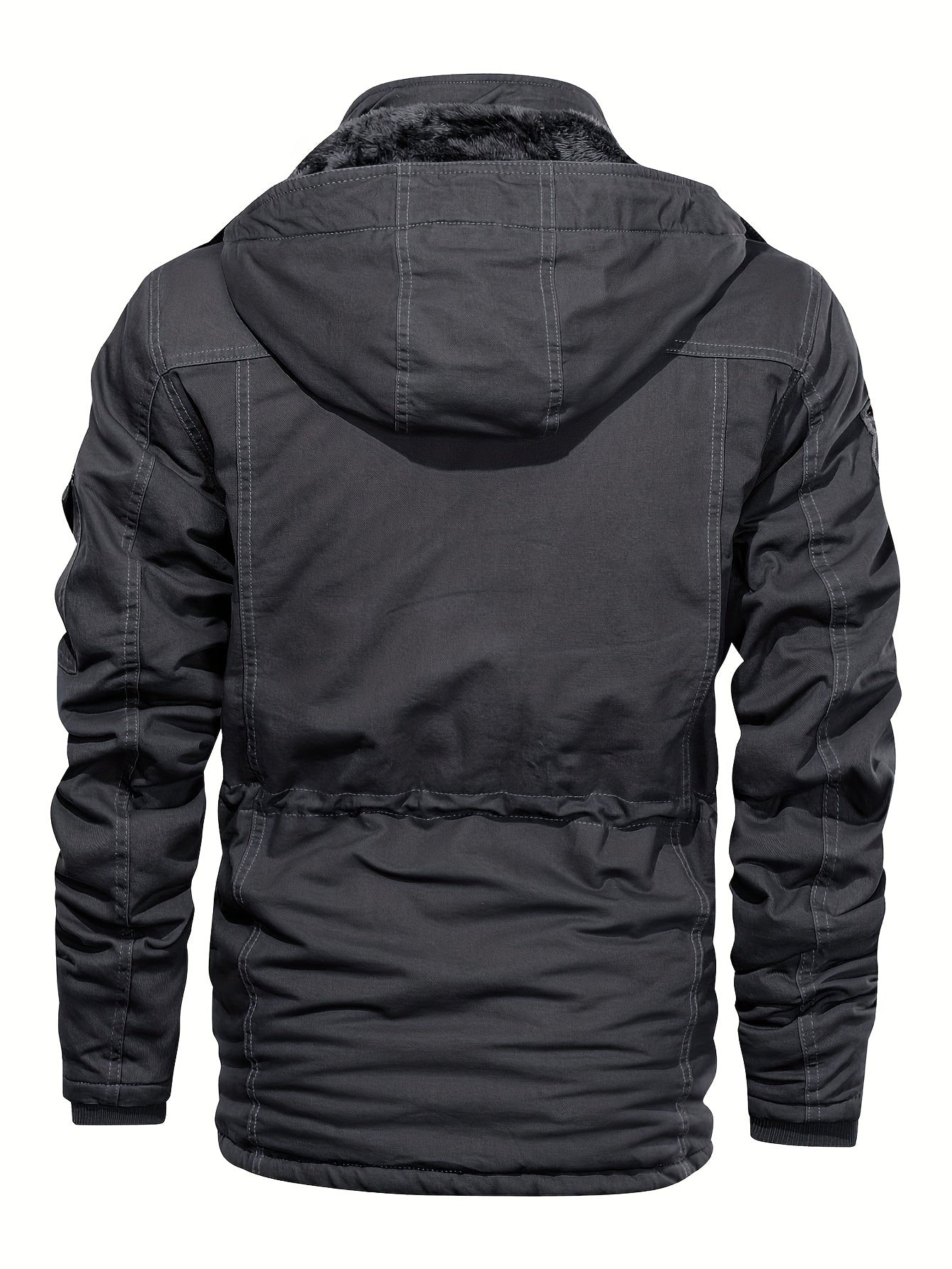 Alphabonix Men's Fleece-Lined Hooded Windbreaker