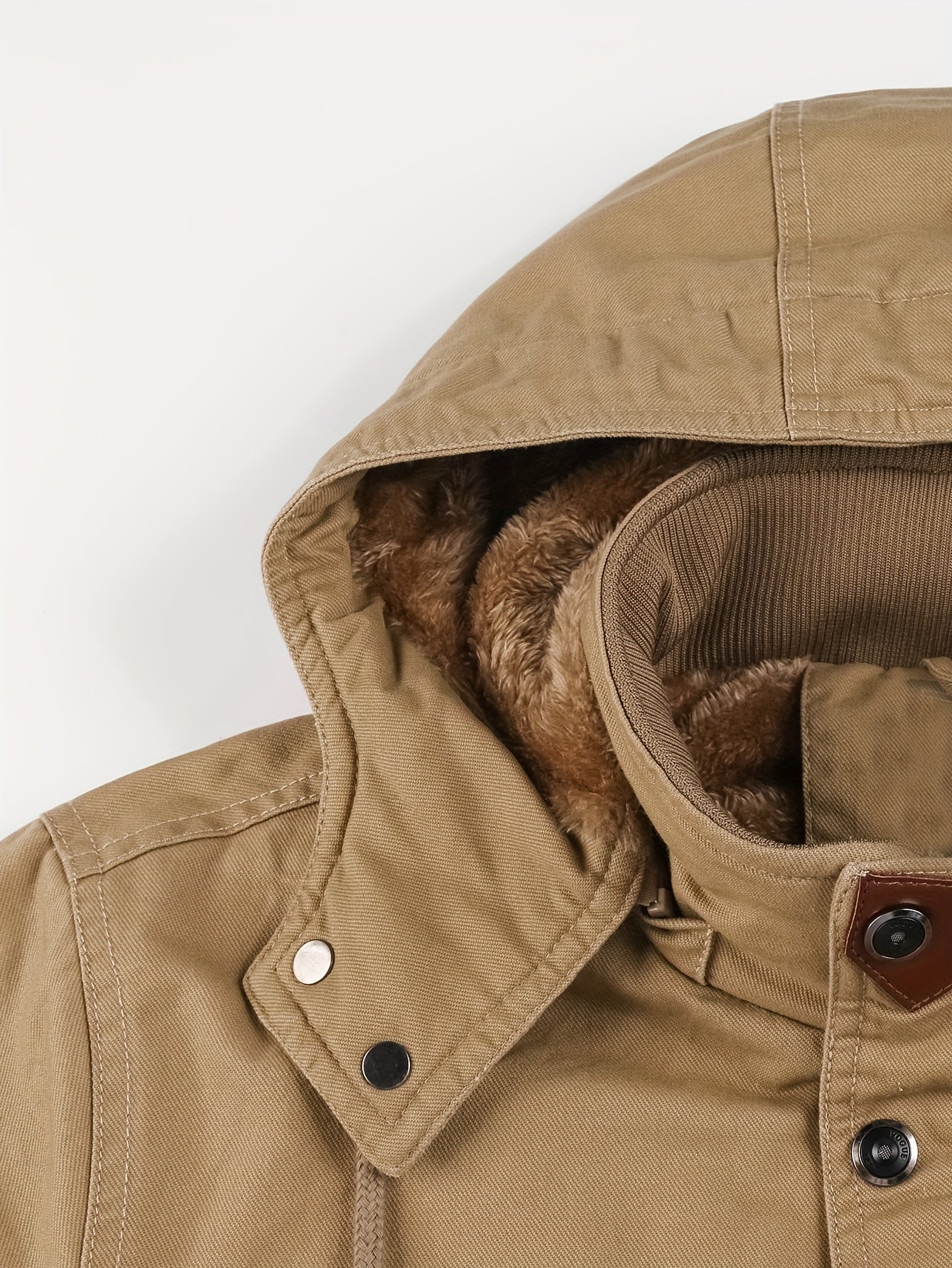 Alphabonix Men's Fleece-Lined Hooded Windbreaker