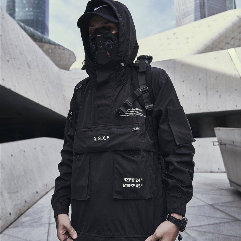 Alphabonix Streetwear Black Jacket