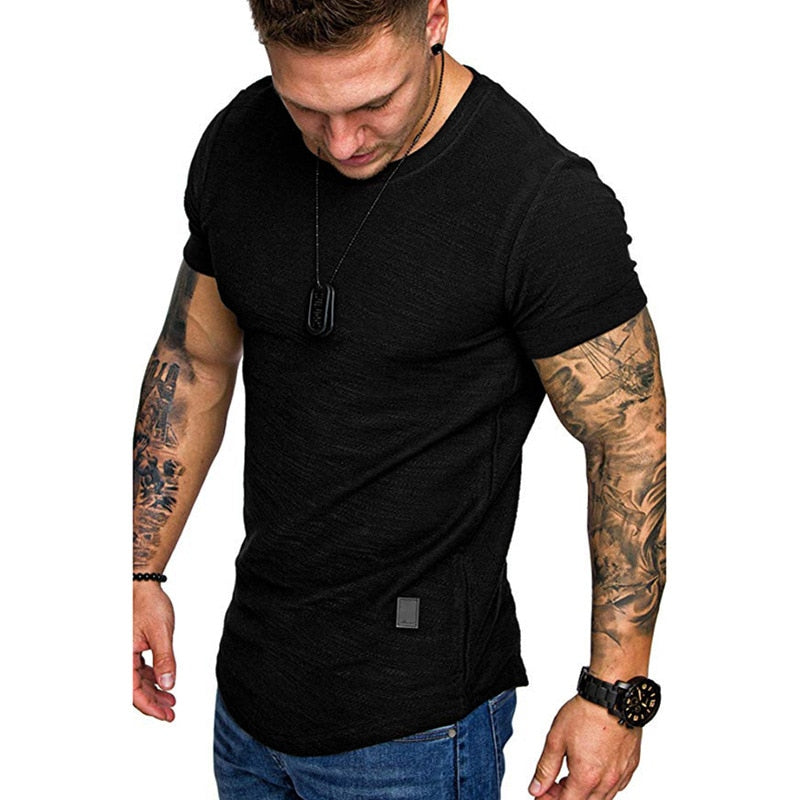 Alphabonix Solid Textured T-Shirt