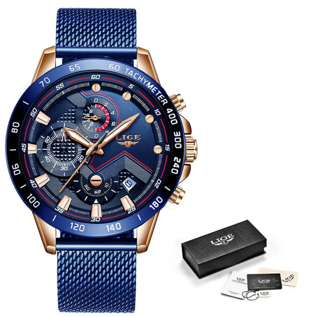 Alphabonix Chronograph-Style Steel Watch