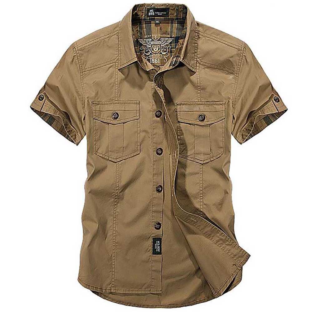 Alphabonix Men’s Baggy Military Casual Shirt