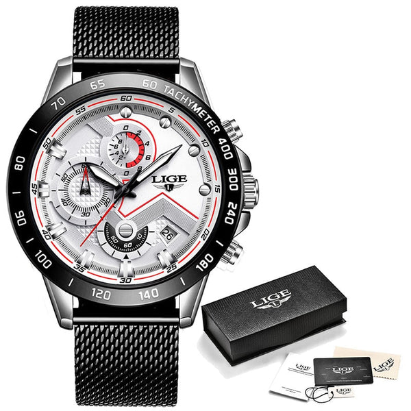 Alphabonix Chronograph-Style Steel Watch