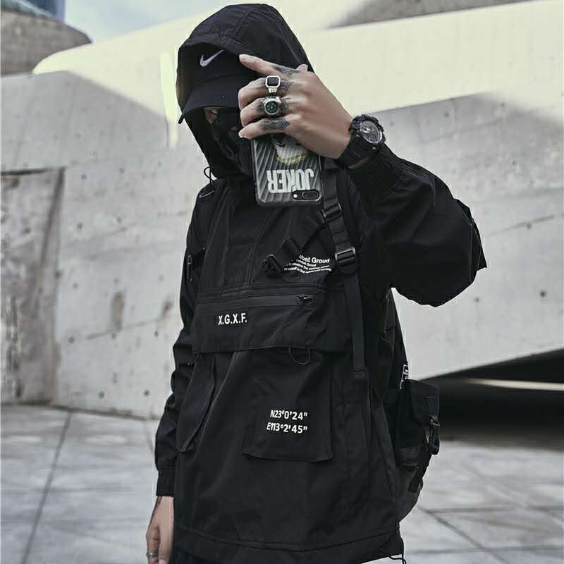 Alphabonix Streetwear Black Jacket
