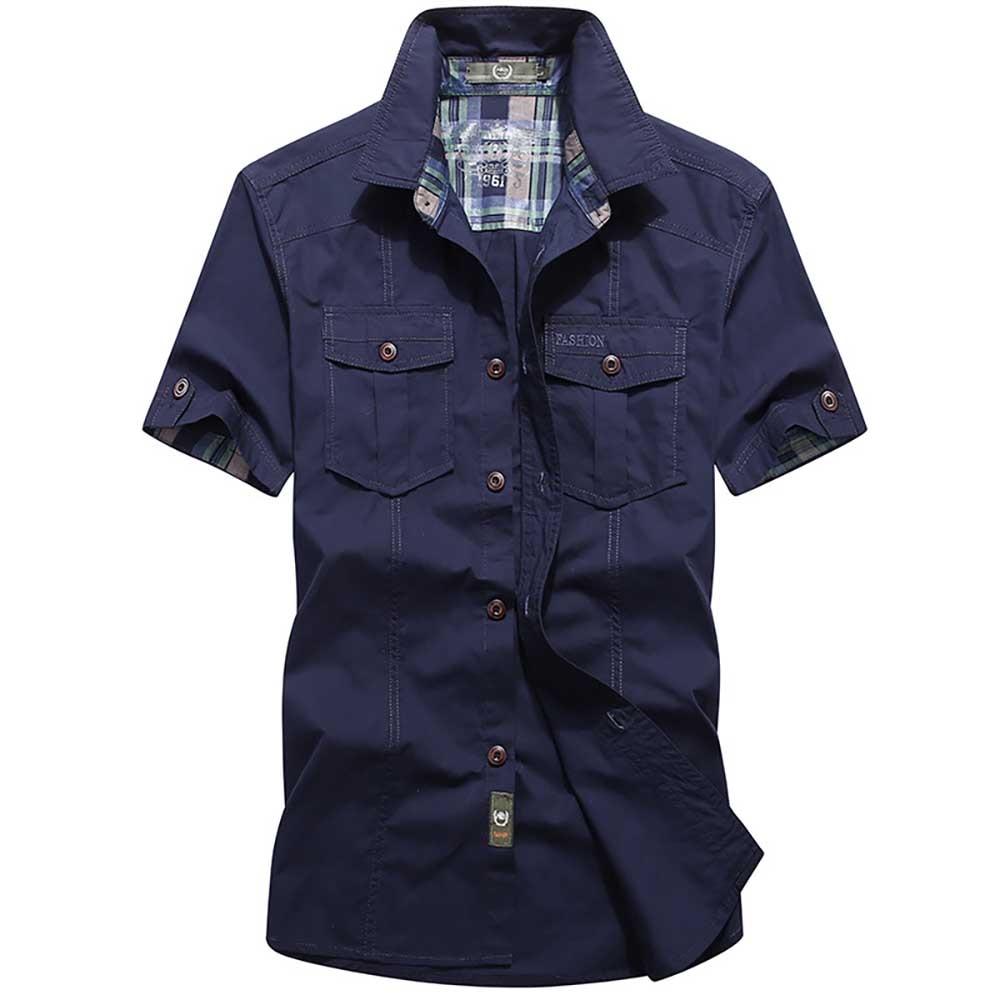Alphabonix Men’s Baggy Military Casual Shirt