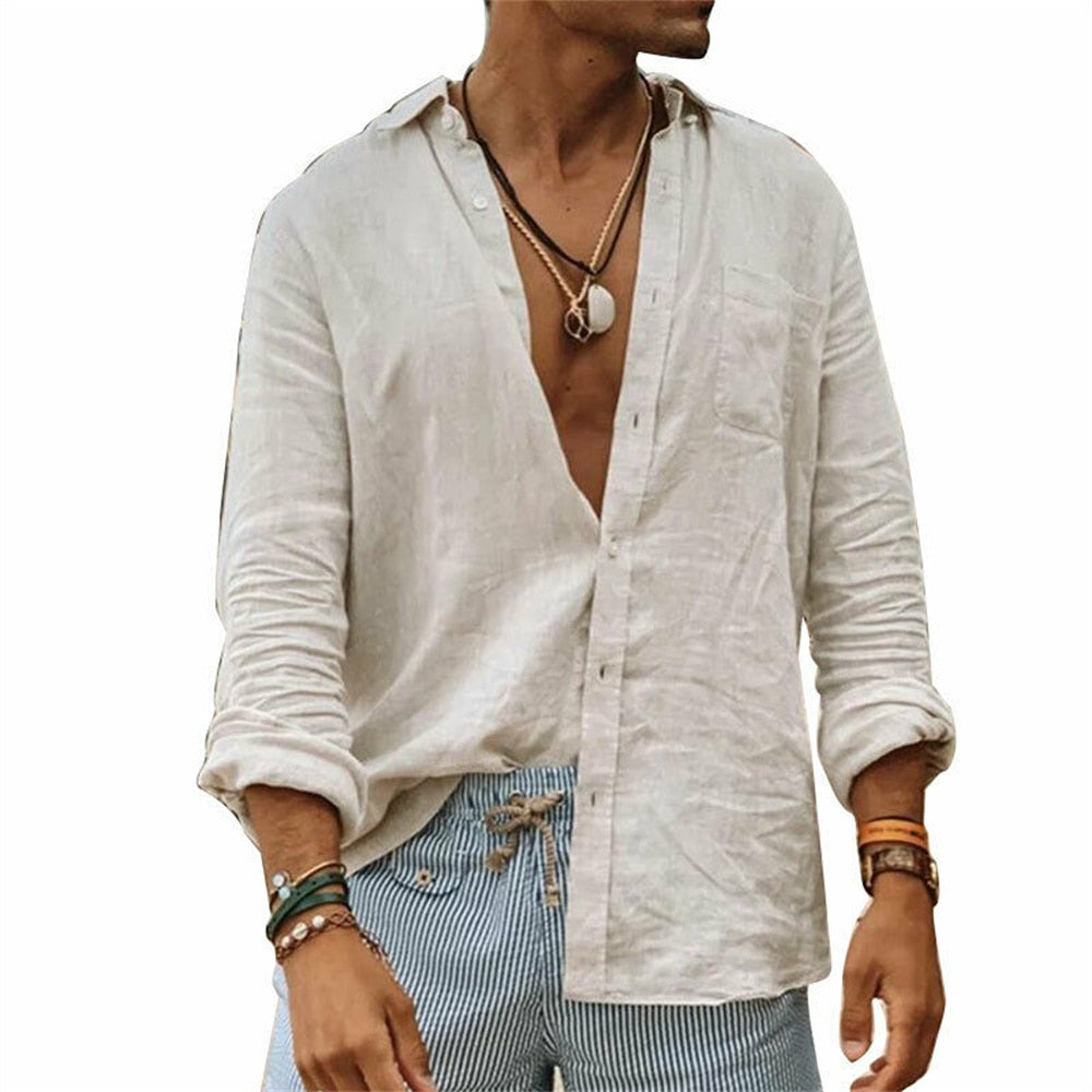 Alphabonix Men’s Standerg Linen Shirt