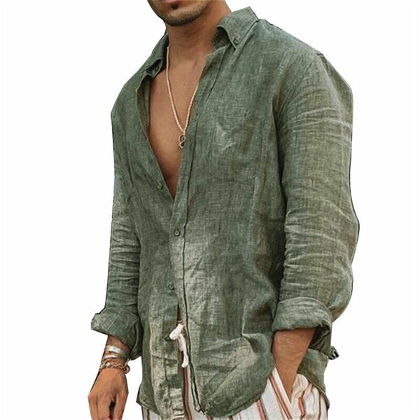 Alphabonix Men’s Standerg Linen Shirt