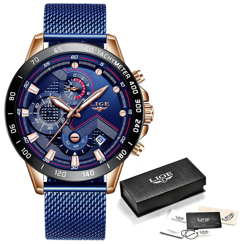 Alphabonix Chronograph-Style Steel Watch