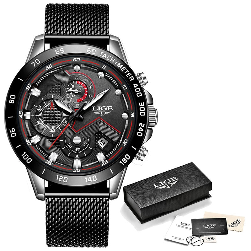 Alphabonix Chronograph-Style Steel Watch