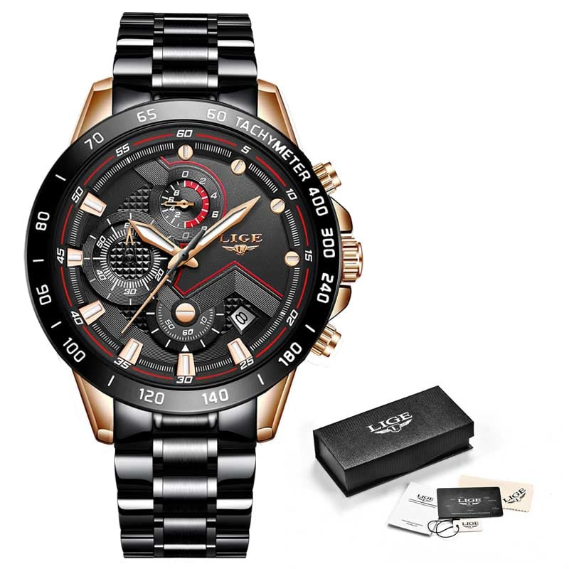Alphabonix Chronograph-Style Steel Watch