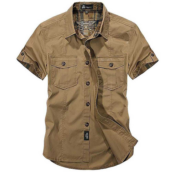 Alphabonix Men’s Baggy Military Casual Shirt