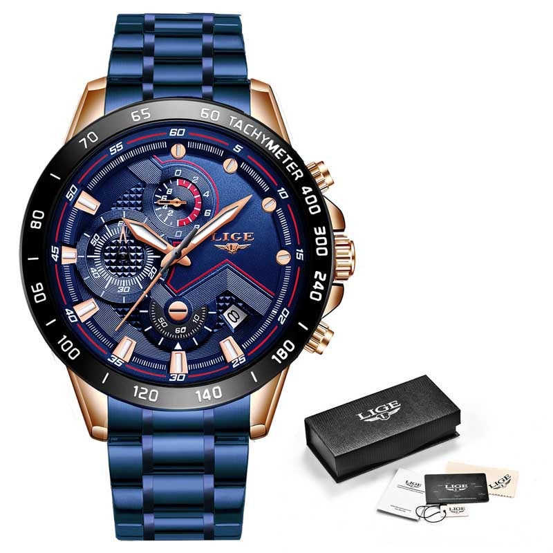 Alphabonix Chronograph-Style Steel Watch
