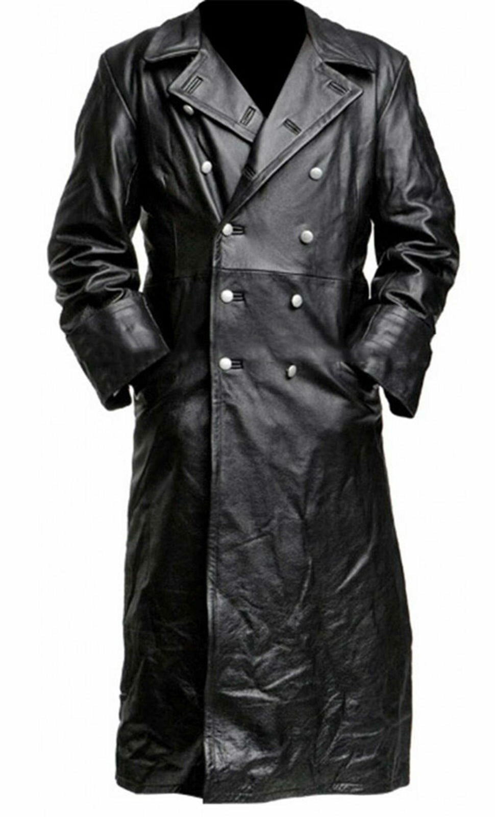 Alphabonix Germany Faux-Leather Trench Coat