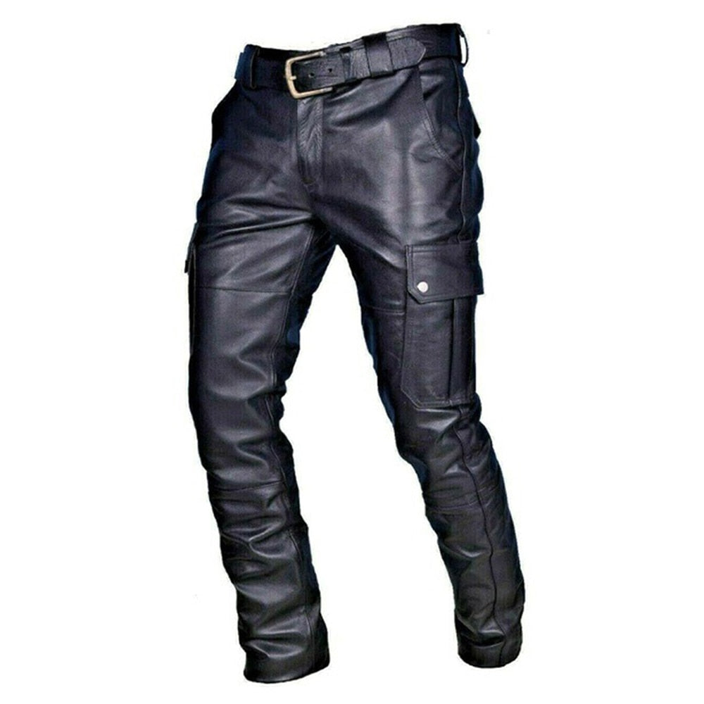 Alphabonix Delleste Faux Leather Trousers — Premium Men's PU Leather Pants