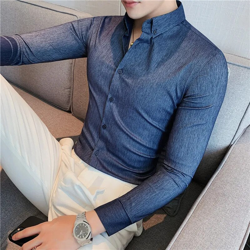 Alphabonix British Style Stretch Shirt