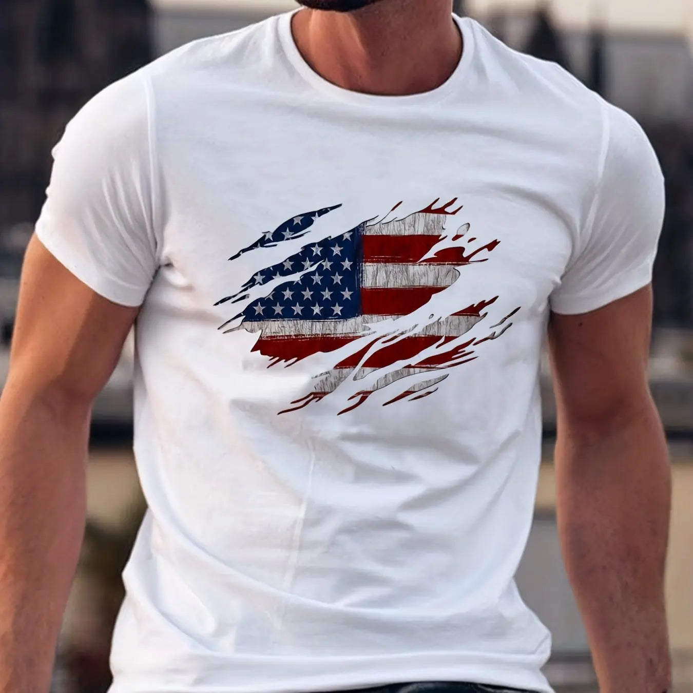StarBanner™ Men's USA Flag 100% Cotton Tee