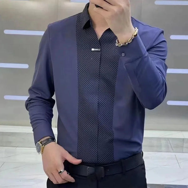 Alphabonix Spliced Dress Shirt