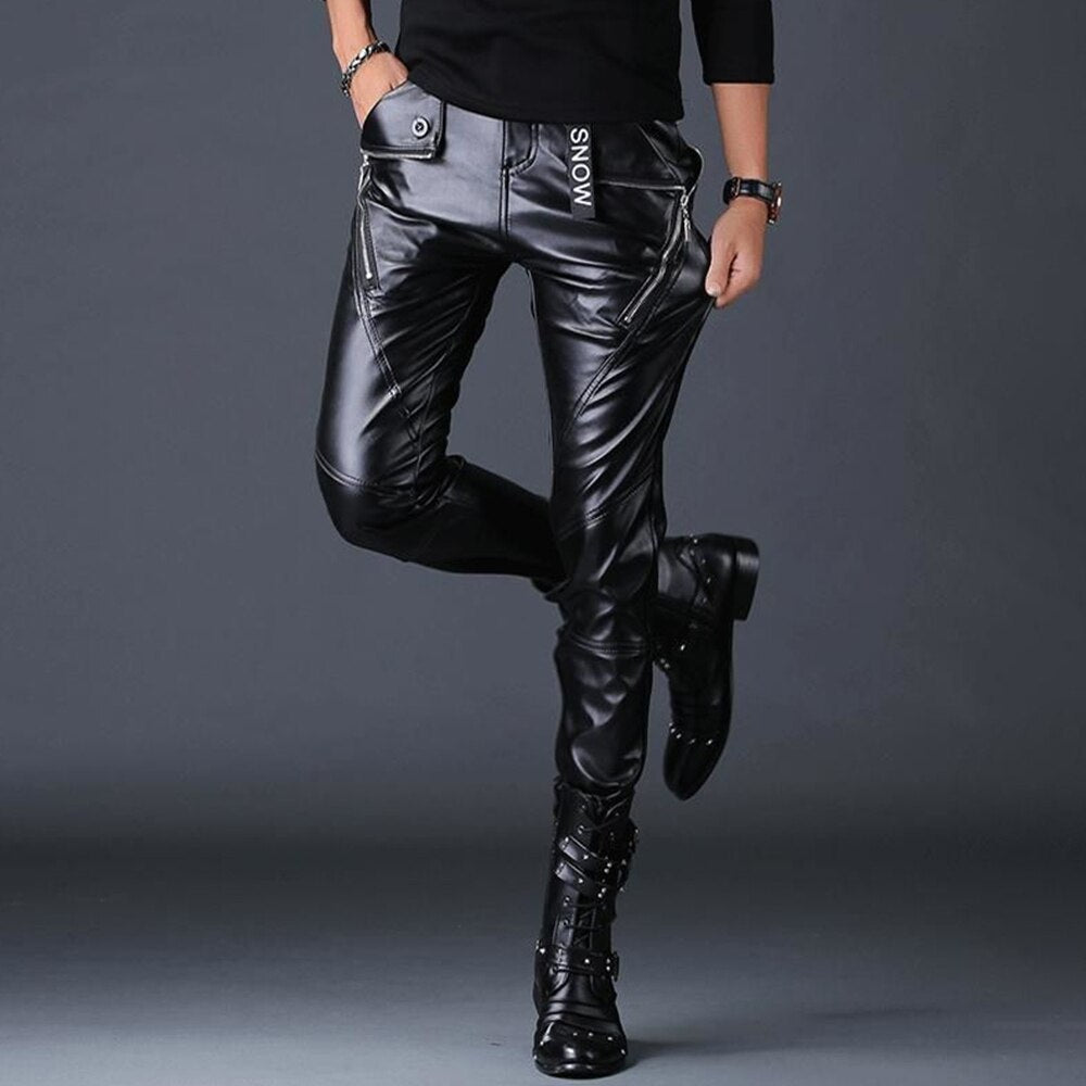 Alphabonix Corvey Leather Trousers