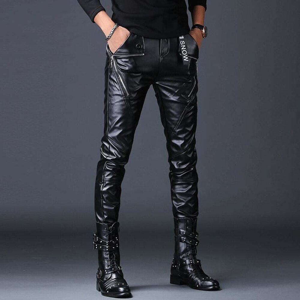 Alphabonix Corvey Leather Trousers