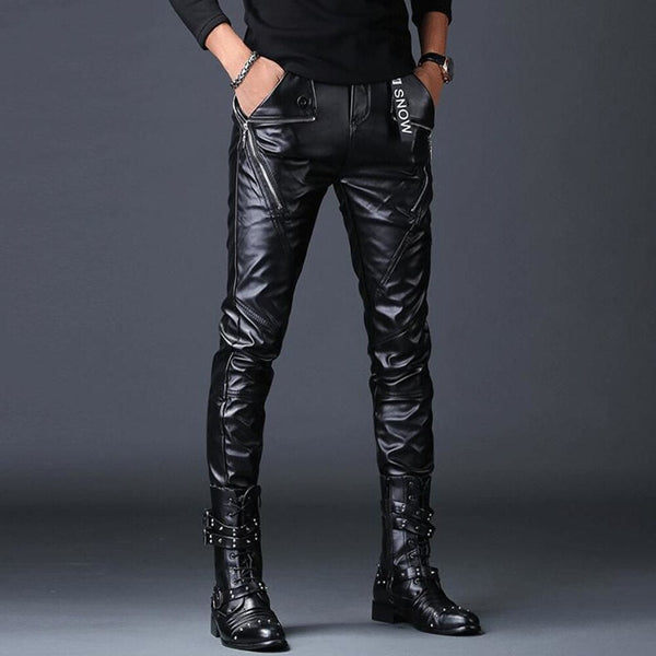 Alphabonix Corvey Leather Trousers