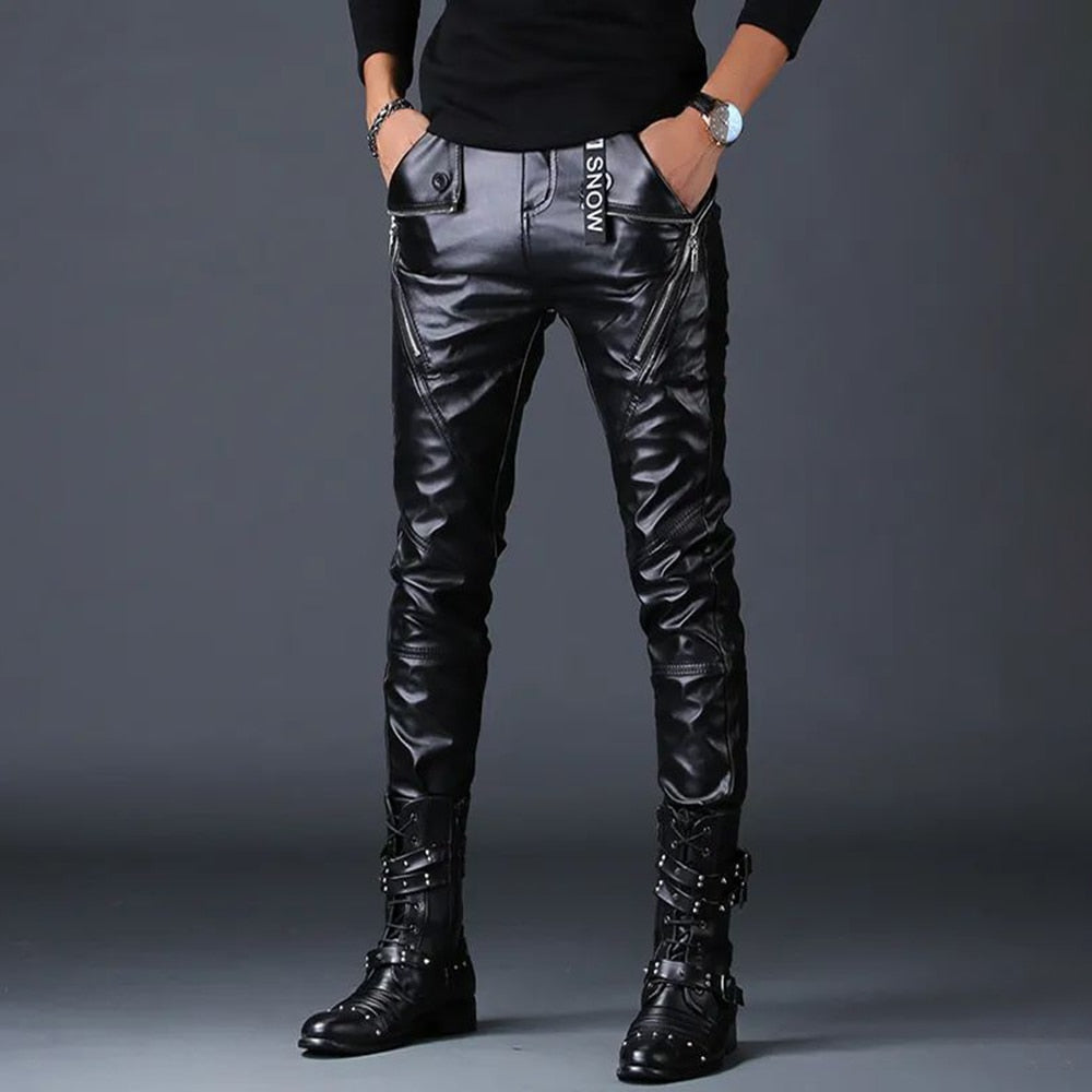 Alphabonix Corvey Leather Trousers