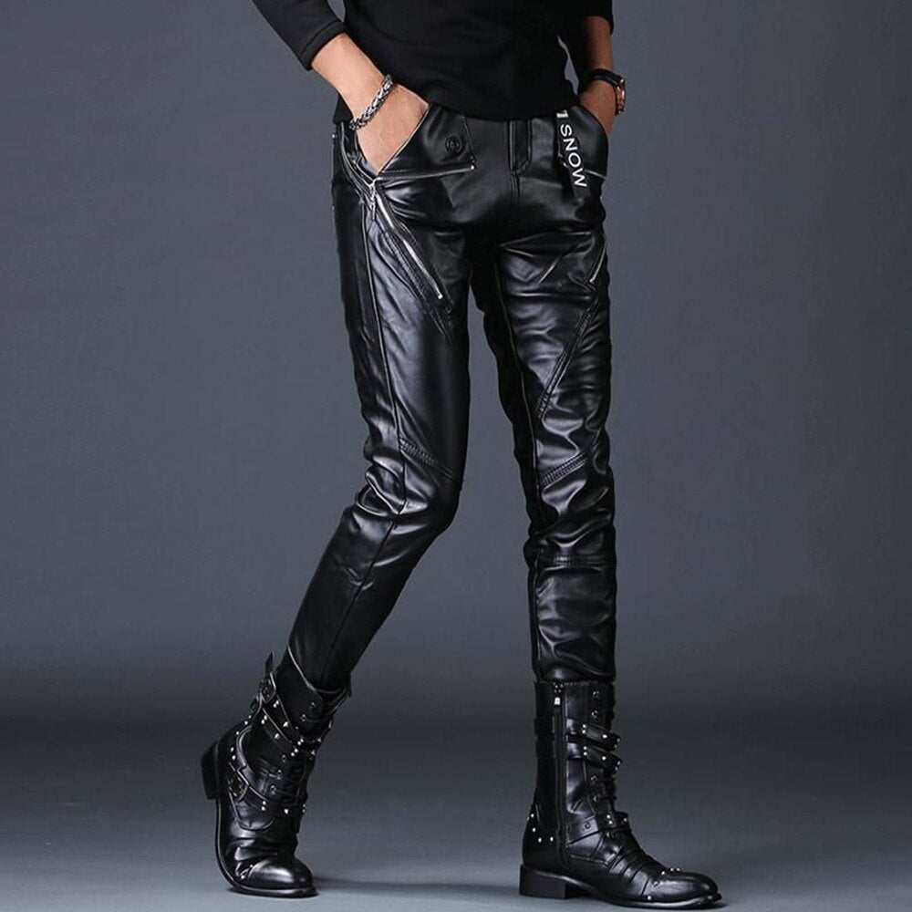 Alphabonix Corvey Leather Trousers
