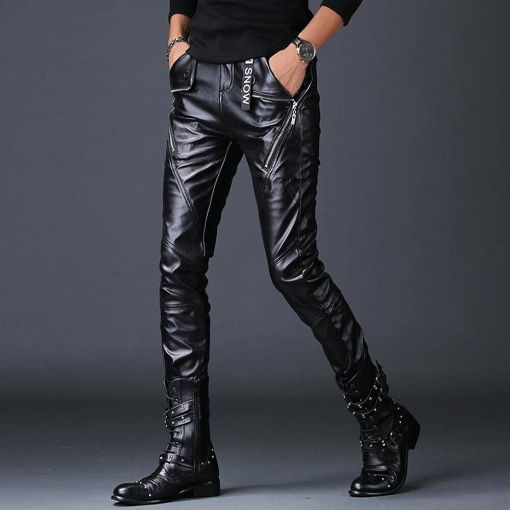 Alphabonix Corvey Leather Trousers