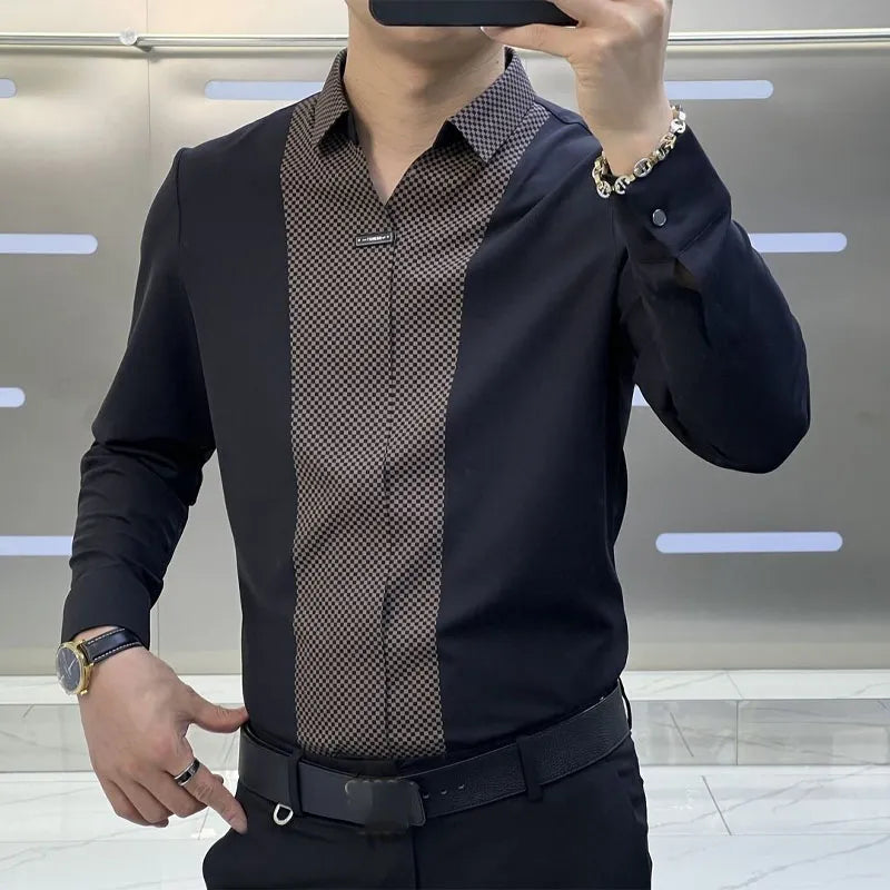 Alphabonix Spliced Dress Shirt