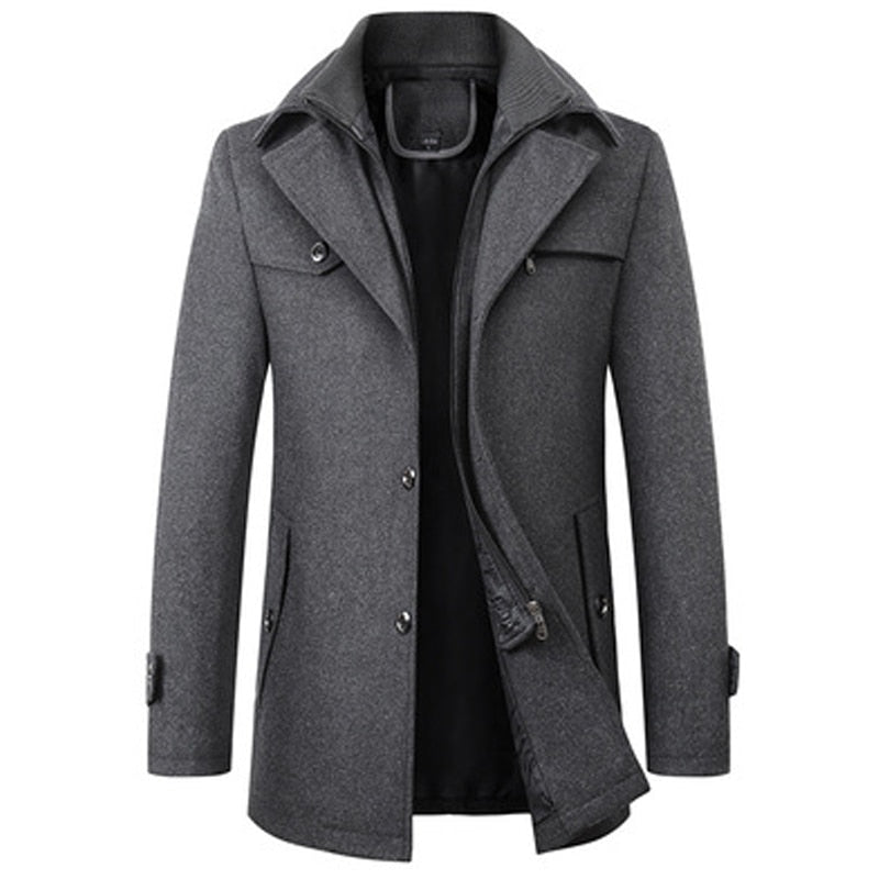Alphabonix Napoli Wool-Blend Peacoat