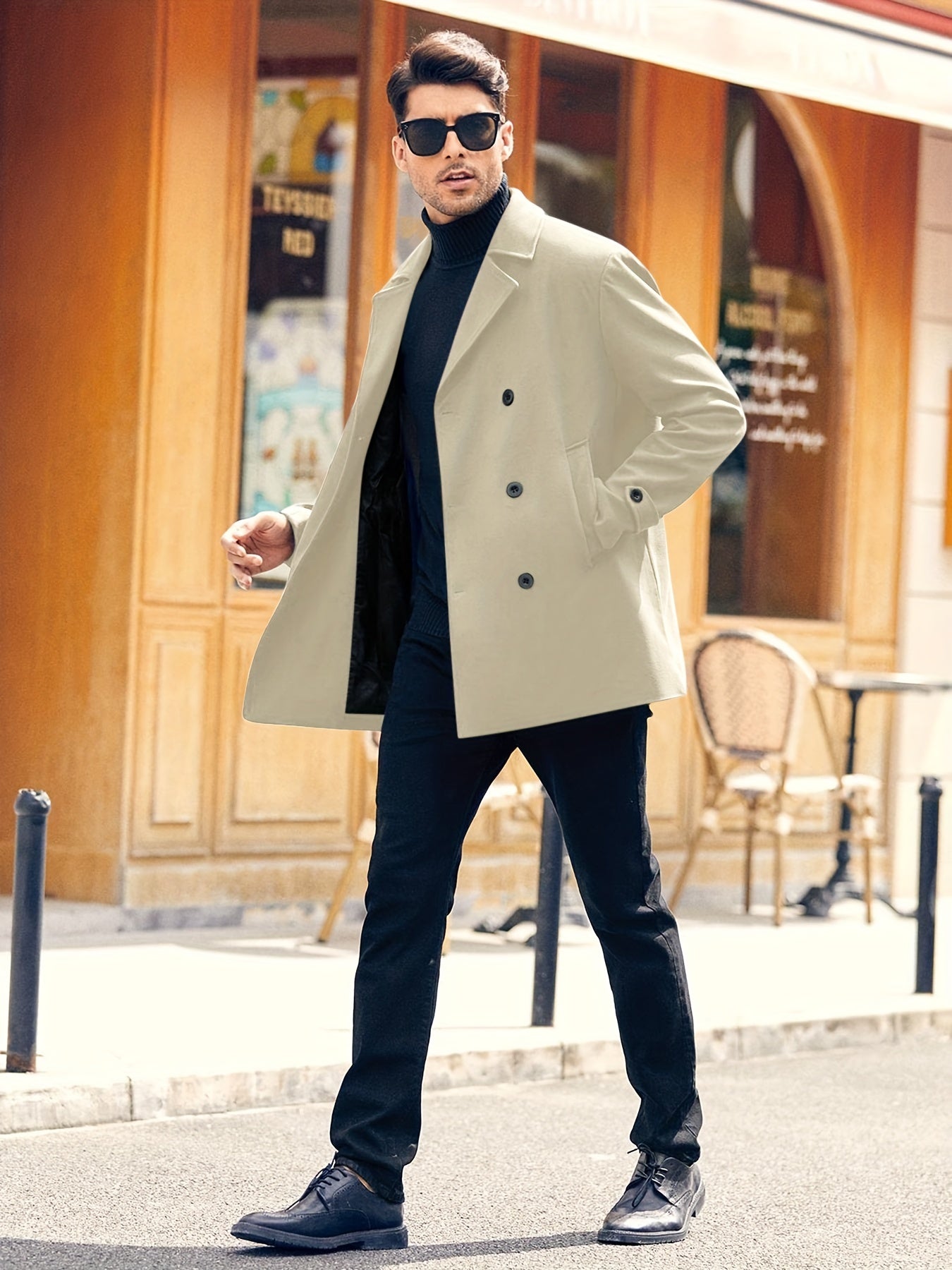 Alphabonix Wide Collar Vintage Jacket