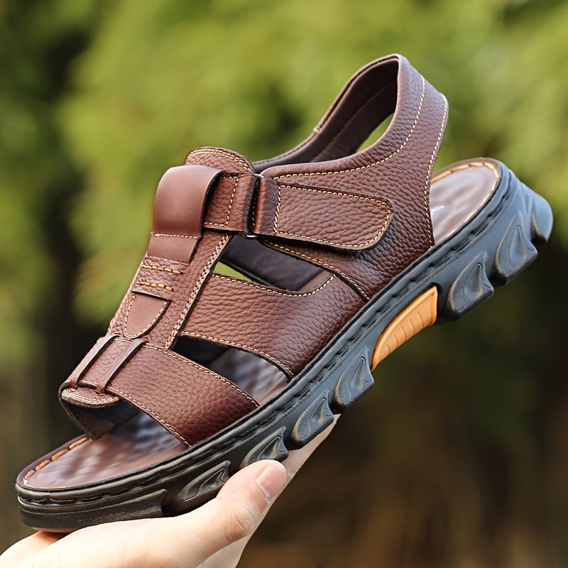 Alphabonix Men’s Leather Open-Toe Sandals – Summer Comfort Style