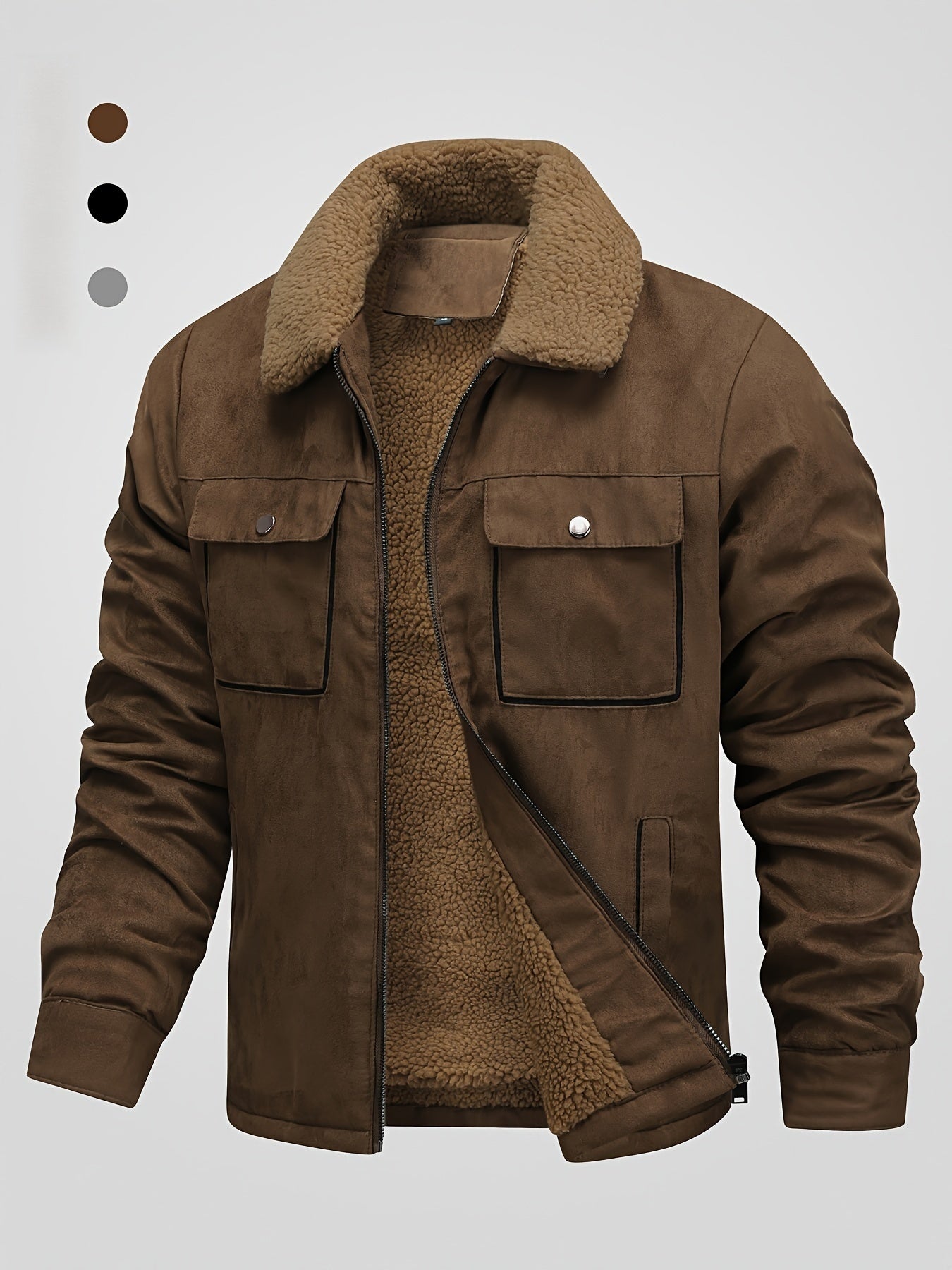 Alphabonix Men's Fleece-Lined Winter Jacket