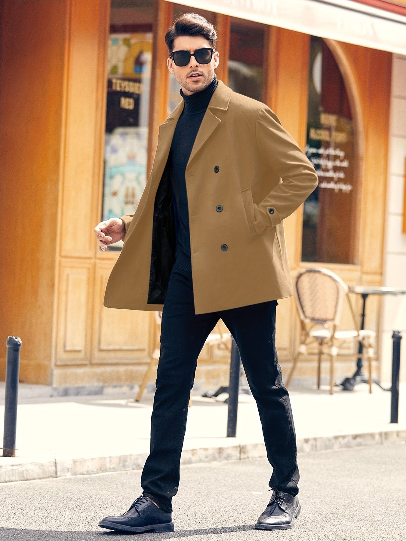 Alphabonix Wide Collar Vintage Jacket