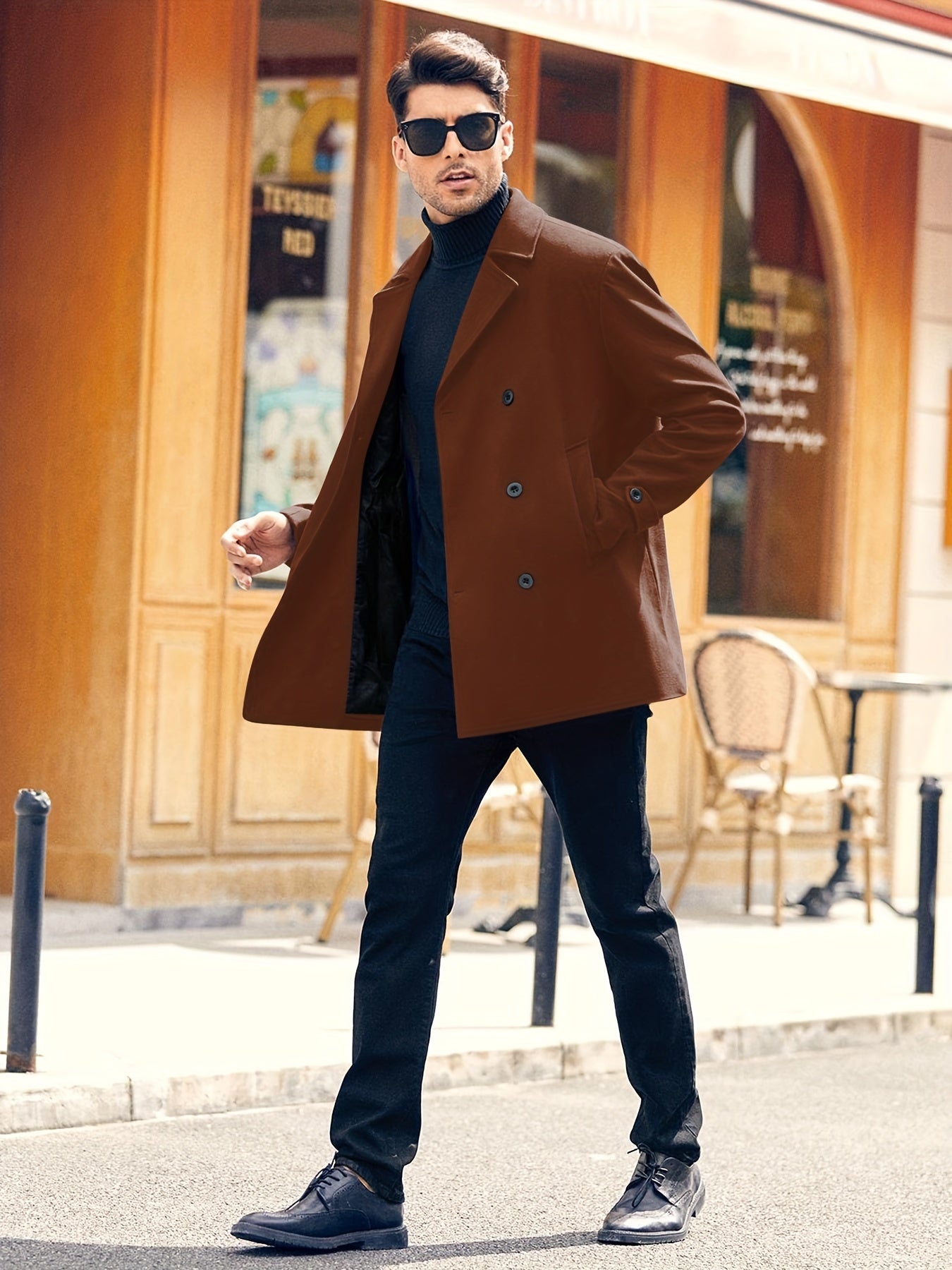 Alphabonix Wide Collar Vintage Jacket
