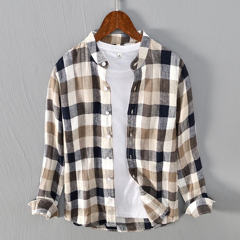 Alphabonix Skara Plaid Linen Shirt